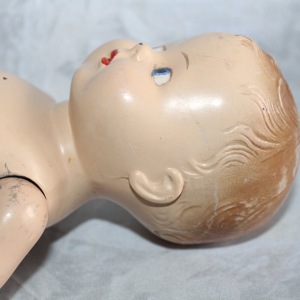 Vintage Composite Jointed Side Glancing Open Mouth 10.5" Baby Doll - Picture 8 of 15
